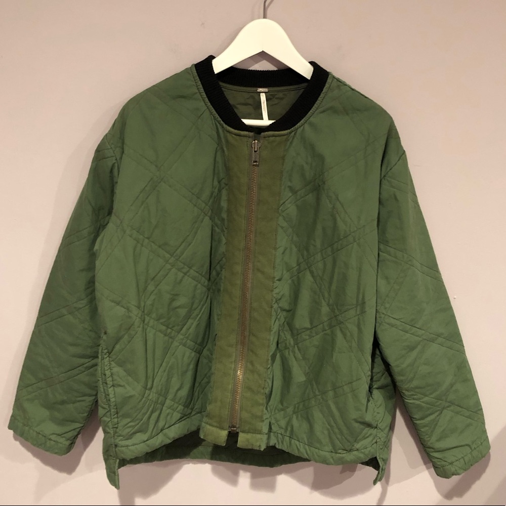 Free People Quilted Bomber Jacket